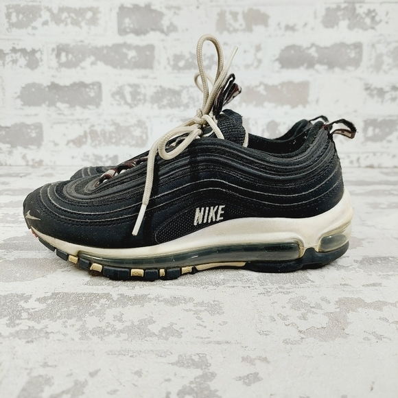 Nike Air Max 97 GS Black White Lace Up Mesh Athletic Sneakers i395